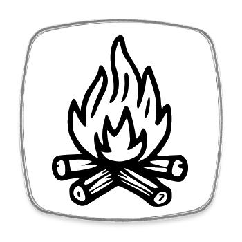 Lagerfeuer - Viereckiger Kühlschrankmagnet - Weiß - Vorne