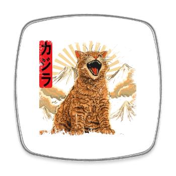 Kaiju Cat Vintage Japon - Magnet carré - blanc - Devant