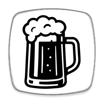 Bier Symbol Bierkrug - Viereckiger Kühlschrankmagnet - Weiß - Vorne