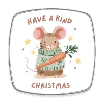 Passez un joyeux Noël – Douce Souris - Magnet carré - blanc - Devant