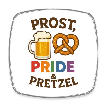 Prost, Pride et Bretzel - Magnet carré - blanc - Devant