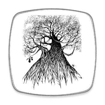 Baum Eiche Froschperspektive - Viereckiger Kühlschrankmagnet - Weiß - Vorne