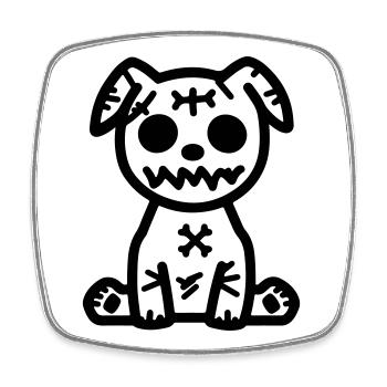 Dog Zombie - Square fridge magnet - white - Front