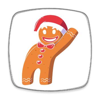 Lebkuchenmann Weihnachten Gingerbread Lebkuchen - Viereckiger Kühlschrankmagnet - Weiß - Vorne