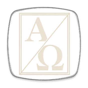 Christian Alpha Omega Sign of Faith - Square fridge magnet - white - Front
