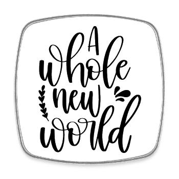 New World - Viereckiger Kühlschrankmagnet - Weiß - Vorne