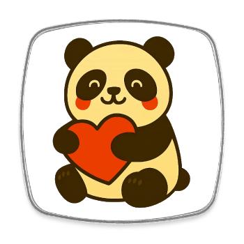 Der_Panda_mit_Herzumarmung - Viereckiger Kühlschrankmagnet - Weiß - Vorne
