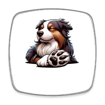 Talk To The Paw Australian Shepherd Aussie Aussies - Viereckiger Kühlschrankmagnet - Weiß - Vorne