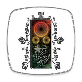 Reggae Saying with Speakers - Square fridge magnet - white - Front