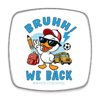 Duck Student Back to School - Square fridge magnet - white - Front