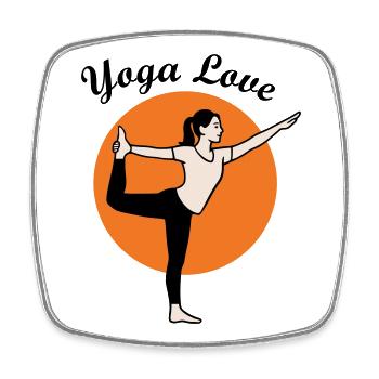 Yoga - Magnet carré - blanc - Devant