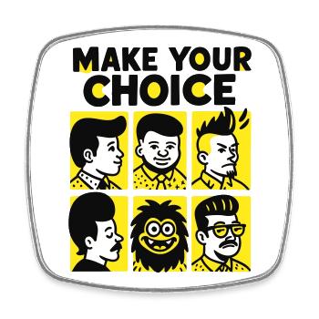 Choice of hairstyle - Square fridge magnet - white - Front