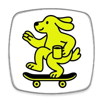 Skater Dog - Square fridge magnet - white - Front