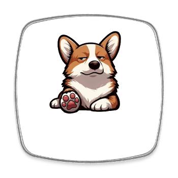 Talk To The Paw Corgi Corgis Welsh Corgi Corgifan - Square fridge magnet - white - Front