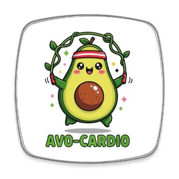 Hüpfende Avocado - Viereckiger Kühlschrankmagnet - Weiß - Vorne