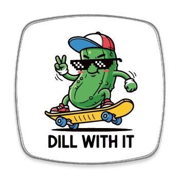Cool Pickle - Square fridge magnet - white - Front