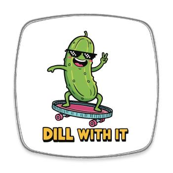 Pickle Vibes - Square fridge magnet - white - Front
