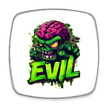 Evil - Viereckiger Kühlschrankmagnet - Weiß - Vorne