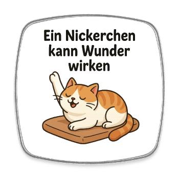 Witziges Kätzchen Nickerchen  - Viereckiger Kühlschrankmagnet - Weiß - Vorne