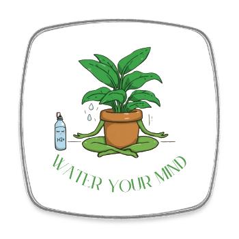 Water your mind - Meditation & innerer Frieden - Magnet carré - blanc - Devant