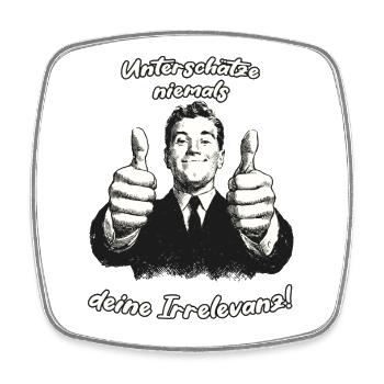 Humorous motivational design with thumbs up - Square fridge magnet - white - Front