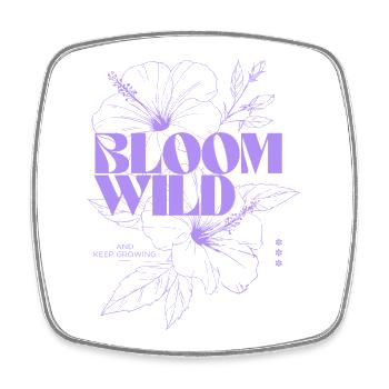 Bloom Wild Illustration botanique - Magnet carré - blanc - Devant