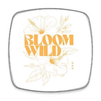 Bloom Wild Floral Typografie Design - Viereckiger Kühlschrankmagnet - Weiß - Vorne