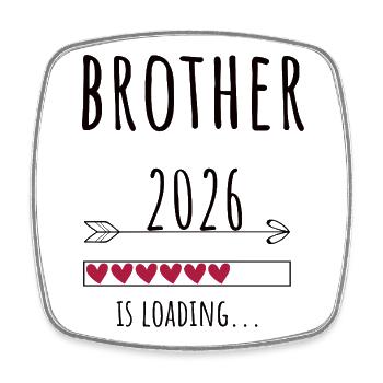 Brother to be 2026 Geschenk Schwangerschaft - Viereckiger Kühlschrankmagnet - Weiß - Vorne