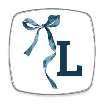 Monogram l gift idea - Square fridge magnet - white - Front