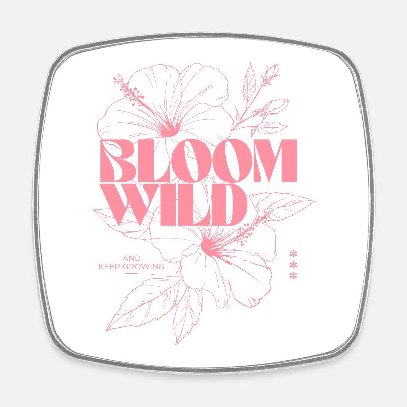 Bloom Wild Floral Illustration - Square fridge magnet - white
