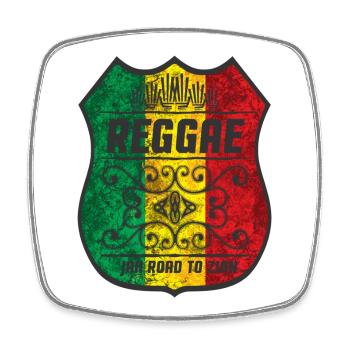 Motif drapeau reggae avec design culturel - Magnet carré - blanc - Devant