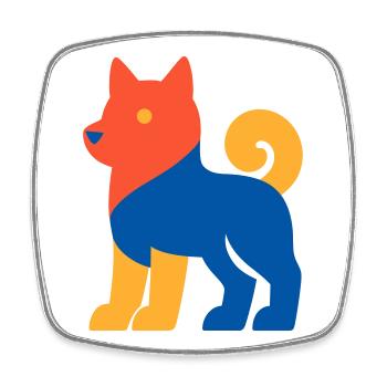 Pop Art Dog - Square fridge magnet - white - Front