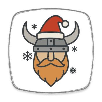 Vikings avec des chapeaux de Père Noël - Magnet carré - blanc - Devant