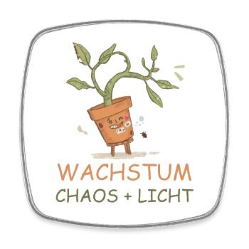 Wachstum ist gleich  Chaos plus Licht - Viereckiger Kühlschrankmagnet - Weiß - Vorne