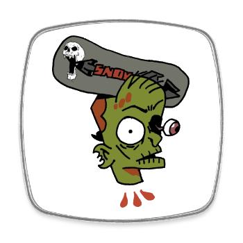 Garçon zombie avec crâne et dessin animé - Magnet carré - blanc - Devant