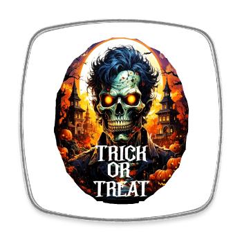 Fantôme effrayant Halloween Zombie Trick or Treat - Magnet carré - blanc - Devant