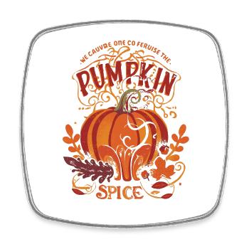 Pumpkin Pumpkin Fall Design Leaves Vintage - Square fridge magnet - white - Front