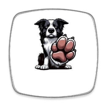Talk To The Paw Border Collie Hütehund Collie - Square fridge magnet - white - Front