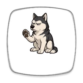 Talk to the Paw Husky Husky Owner Husky Owner - Square fridge magnet - white - Front
