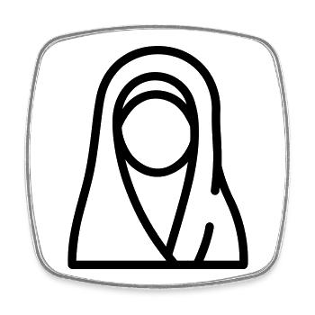 Muslimische Frau - Viereckiger Kühlschrankmagnet - Weiß - Vorne
