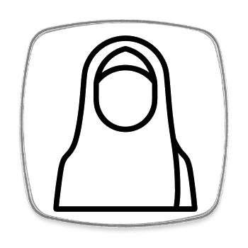 Muslimische Frau - Viereckiger Kühlschrankmagnet - Weiß - Vorne