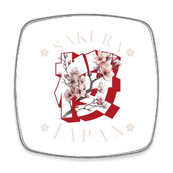Sakura Japan - Square fridge magnet - white - Front