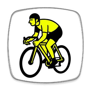 Neonrad Silhouette Radfahrer - Viereckiger Kühlschrankmagnet - Weiß - Vorne