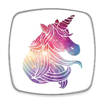 Einhorn Glitzer - Viereckiger Kühlschrankmagnet - Weiß - Vorne
