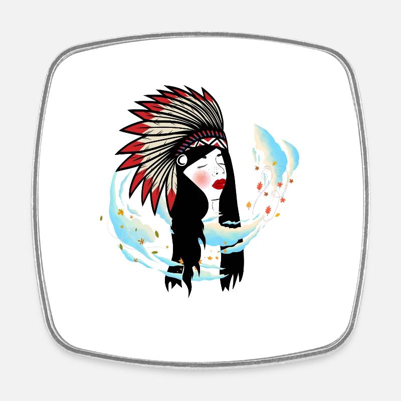 Wild Leaves Wind Princess - Square fridge magnet - white