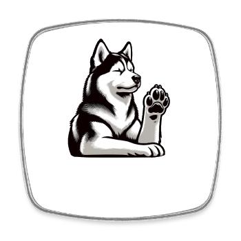 Talk to the Paw Husky Husky Owner Husky Owner - Square fridge magnet - white - Front