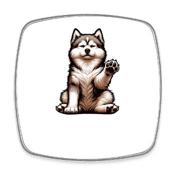 Talk to the Paw Husky Husky Owner Husky Owner - Square fridge magnet - white - Front