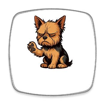Talk to the paw Yorkshire Terrier Yorkie - Square fridge magnet - white - Front