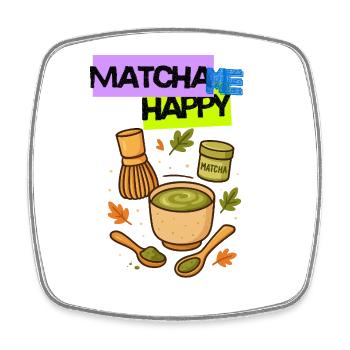 Matcha me Happy Trend - Viereckiger Kühlschrankmagnet - Weiß - Vorne