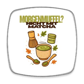 Petit-déjeuner matinal grouch coffee matcha cup - Magnet carré - blanc - Devant